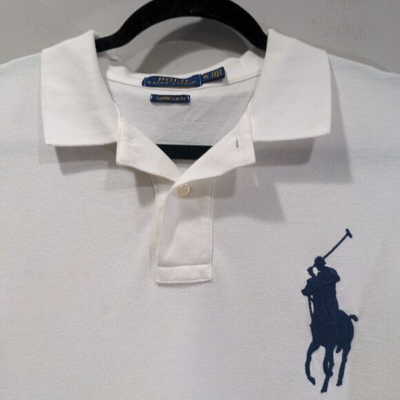 Polo Ralph Lauren Mens SS Polo Big Pony '3' Shirt Size XL Slim Fit White Cotton - Picture 4 of 10
